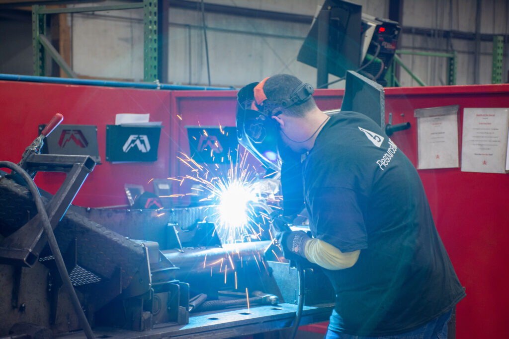 Welder uses skills for welding
